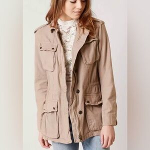 Free People Not Your Brothers Surplus Utility Zip Button Jacket Soft Khaki XS